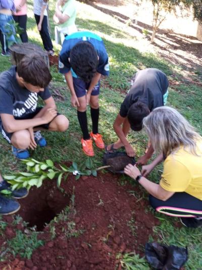 UFFS e Escola Agua Verde realizam plantio de árvores através projeto Ponto De Cultura